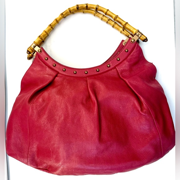 Gucci Bamboo Hobo Studded Bag Large Pink Color - Picture 2 of 6